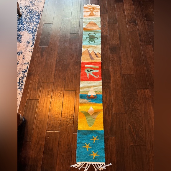 Extra Long Rag Table Runner, 79" Long x 9" Wide Holiday Ocean - Picture 4 of 6
